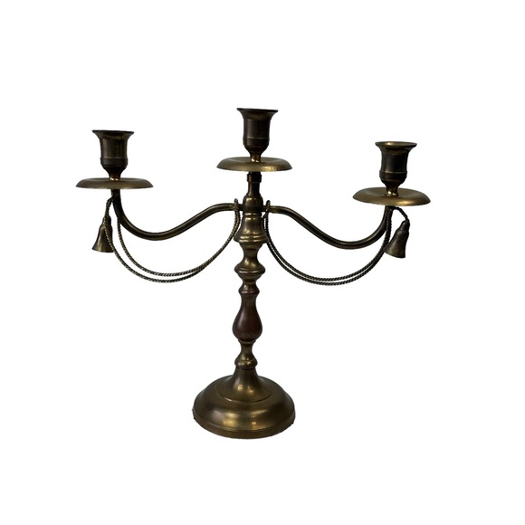 Gatco Accents Vtg Gatco Solid Brass Candelabra Tassels Candle